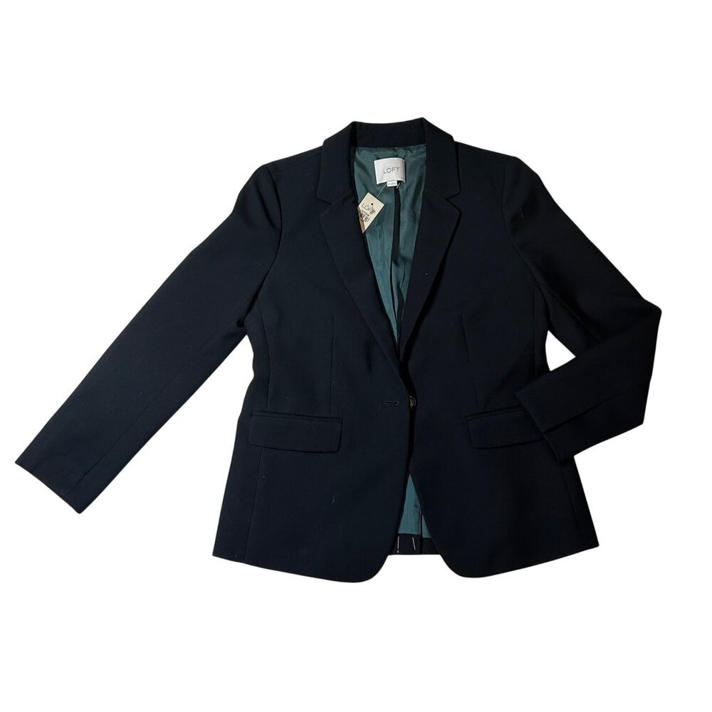 NWT Ann Taylor Loft Black Blazer Womens 6P Petite Lined Jacket 1891